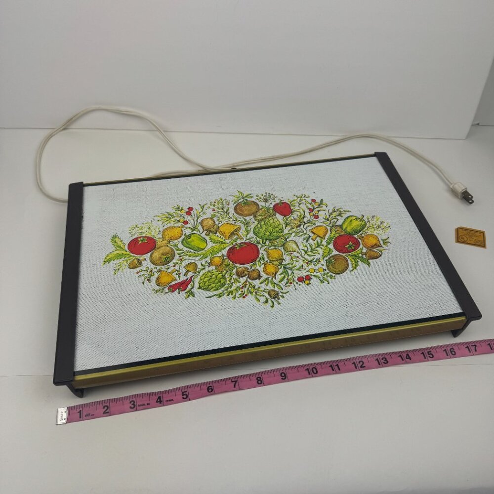 Vtg Spice of Life Electric Buffet Warming Food‎ Tray Retro Image Vegetables READ